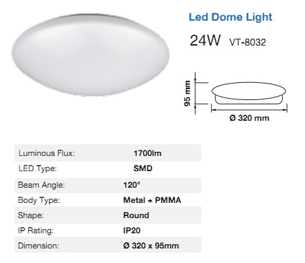 Plafoniera LED Rotonda 24w Luce Fredda 1700 Lumen